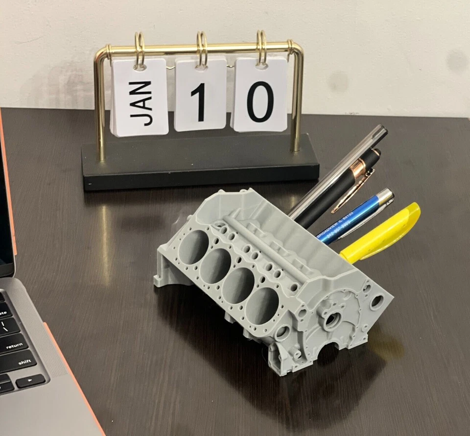 Soporte para bolígrafo motor Chevy bloque pequeño V8 - organizador de escritorio impreso en 3D, regalo para él Foto 3 de 4