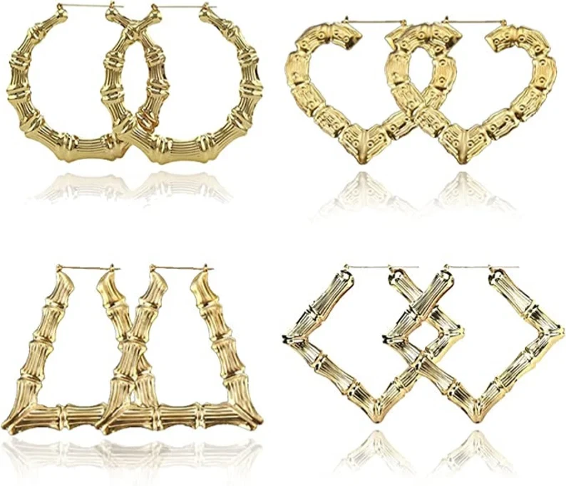 Bamboo hotsell earrings 90s