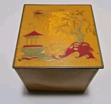 German Art Deco Enameled Metal & Brass Desktop Cigarette Dispenser Marked DRGM