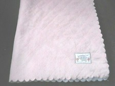 Carters Child of Mine Pink White Quilted Sherpa Blanket Scalloped Edges Elephant