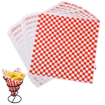 Waxed Deli Paper Sheets 12 * 12 Inch 100 Pcs Food Basket Liners for Sandwiche...
