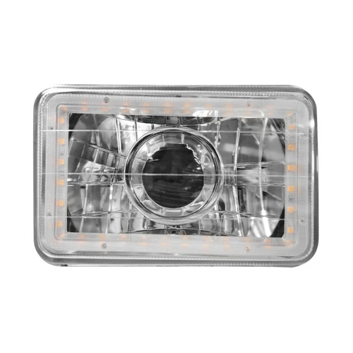 4Pcs 4X6" LED Headlight Yellow Halo Clear Lens For 1982-1987 Chevrolet El Camino - Picture 2 of 7