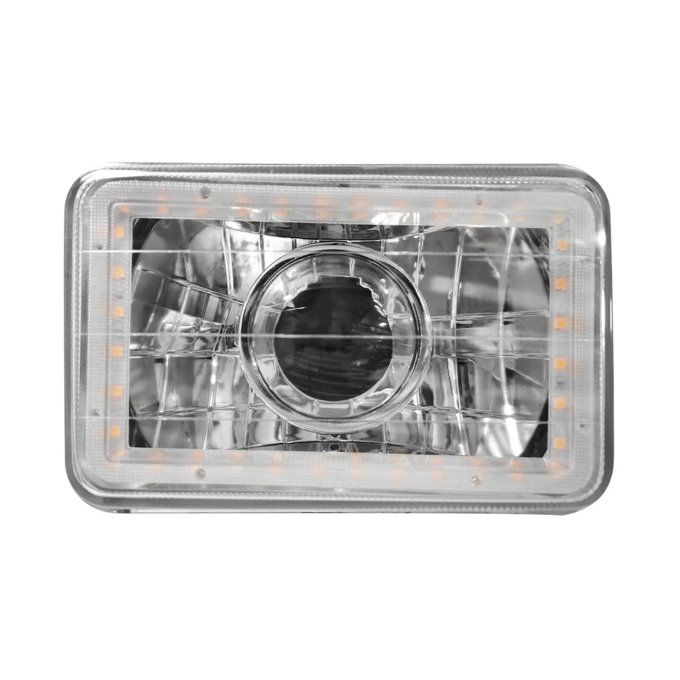 4 Piezas Faro LED 4X6" Amarillo Halo Lente Transparente Para Chevrolet El Camino 1982-1987 Foto 2 de 4