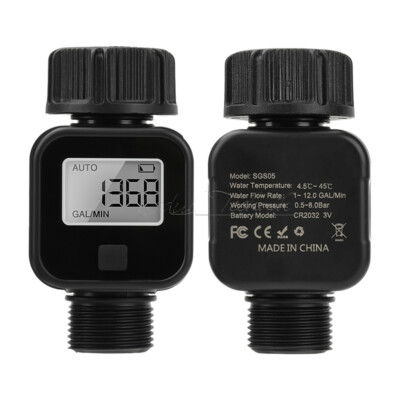 Water Flow Meter Digital Water Flow Recorder for Garden Watering Irrigation Hose