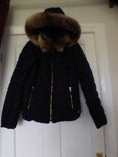 Hardly Worn Joules Gosway Ladies Hooded Mar/navy Hooded Coat Size 12 Eur 40