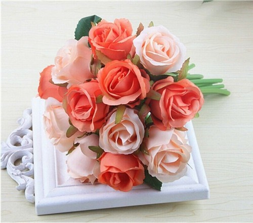 Rosa de Seda Floral Novia Boda Ramo Hágalo usted mismo Hogar Fiesta Decoración Noviembre Ambiente Noche - Imagen 10 de 40