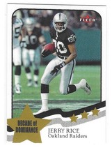 2002 Fleer Decade of Dominance Jerry Rice #244 Football Card Raiders