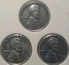 WW2 1943 P D S STEEL Wheat Head Lincoln Cent 3 Coin Set Penny Lot Free Post