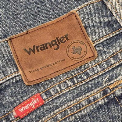 WRANGLER ROOTED WESTERN SLIM BOOT TEXAS DENIM 44X30 EXCELLENT! 93TXWWO