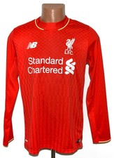 LIVERPOOL 2015/2016 HOME FOOTBAL SHIRT NEW BALANCE SIZE S ADULT LONG SLEEVE