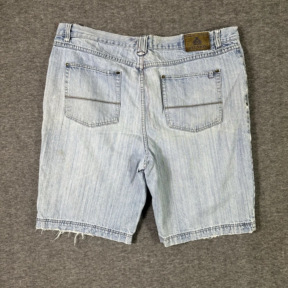 Reunion Jean Shorts Men’s Size 42 Blue Light Wash Vintage Y2K Baggy Streetwear - Image 2 of 4
