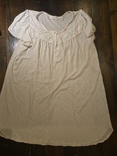 Vintage MISS ELAINE Nightgown 2X Iight Blue Embroidered Modest Grandma Thrasher