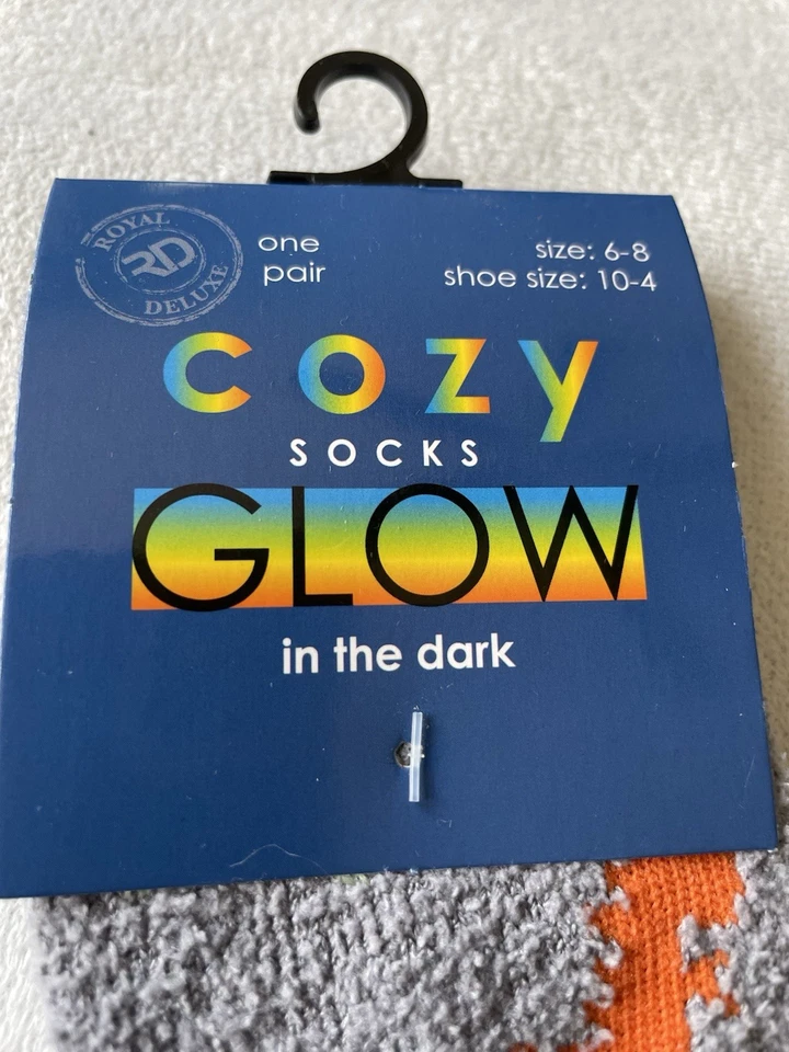 Acogedores calcetines que brillan en la oscuridad con estampado de dinosaurios calcetines de lana talla 6-8 zapato talla 10-4  Foto 2 de 4