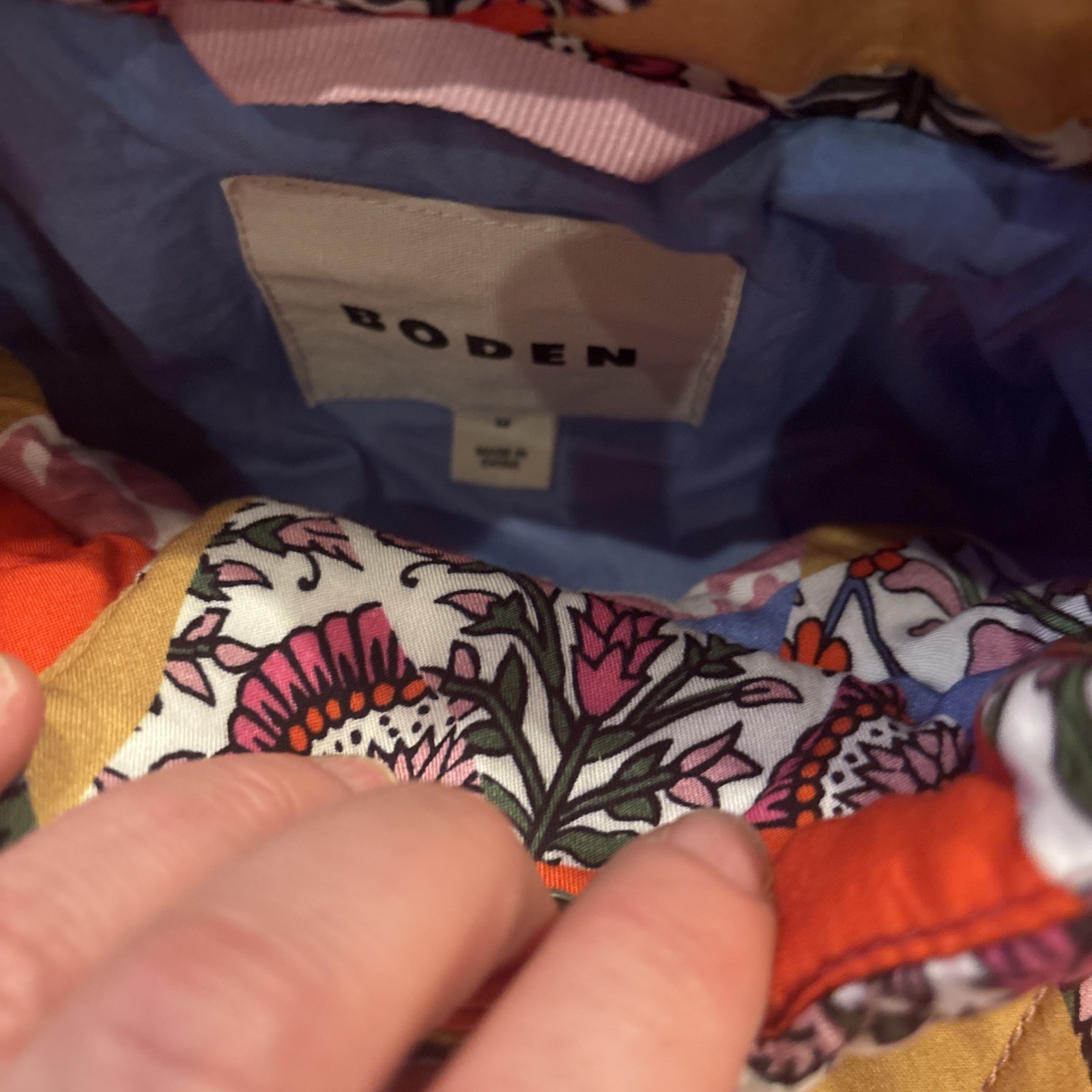 Boden Patchwork Quilted Oversized Jacket M EUC - image 7