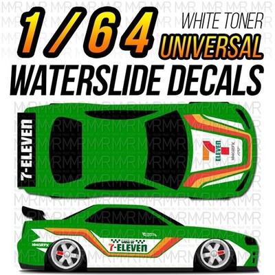 1/64 Scale 711 SUPRA 7 ELEVEN White Toner Universal WaterSlide