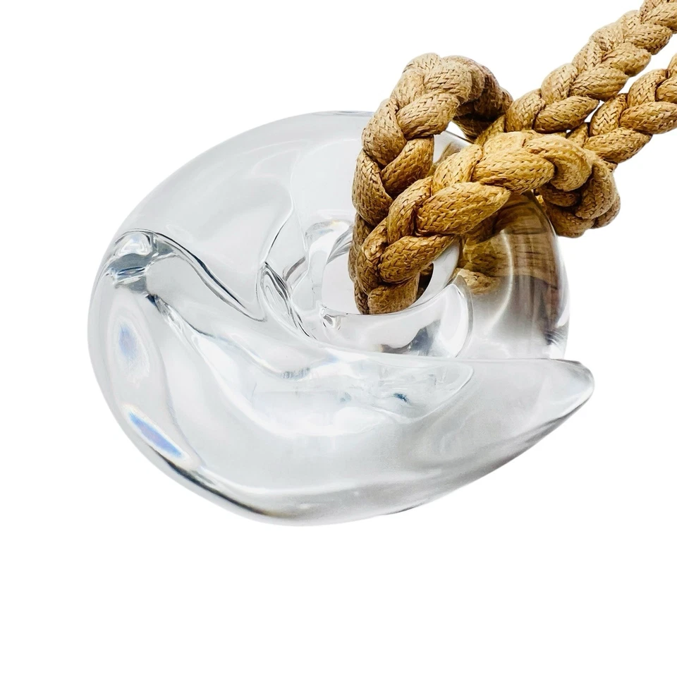 Collana con ciondolo a conchiglia grande cristallo trasparente Baccarat Coqui... - Immagine 3 di 4