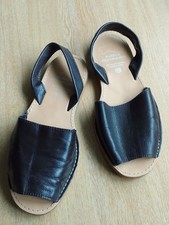 AVARCA MENORQUINA SIZE 5 DARK BROWN LEATHER FLAT SANDALS  G19031626B320