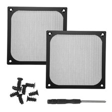 2Pcs 120mm Fan Filter Grills Aluminum Frame Mesh with Accessories, Black