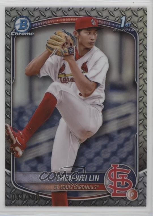 2025 Bowman Chrome Prospects Steel Metal Refractor /100 Chen-Wei Lin #BCP-141