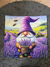 Kissenbezug Gnom Wichtel Zwerg Lavendel Deko Kissen Kissenhülle
