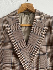 Vintage J Press Men  s Tweed Herringbone Blazer Sport Coat 44L Brown Preppy USA