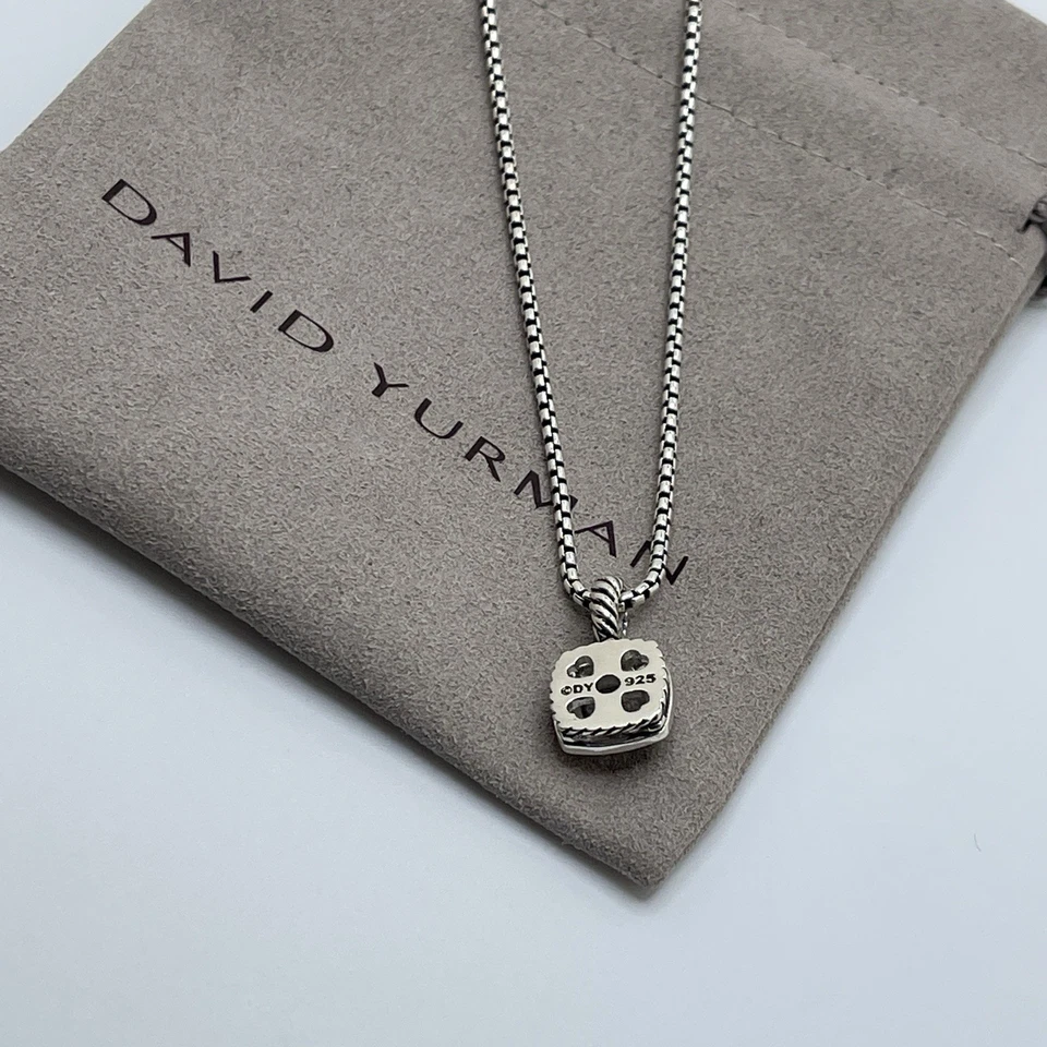 Ожерелье с подвеской в виде маленького альбиона David Yurman с белым топазом и бриллиантами 16–17 футов - Изображение 4 из 4