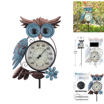 Charming 42-Inch Owl Thermometer for Your Outdoor Spaces - Fast Reading System