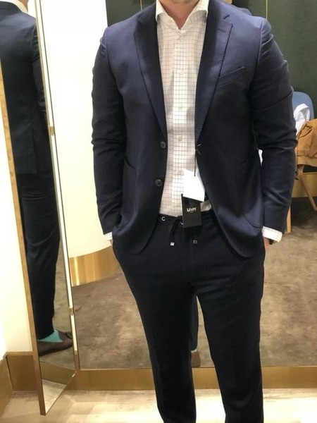 Men Pal Zileri LAB Suit Navy Wool Other