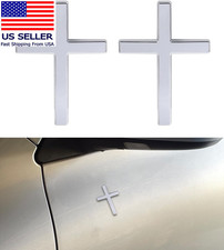 2PCS 3D Cross Stickers,Car Accessories Decals for Vehicles,Self Adhesive Cross M