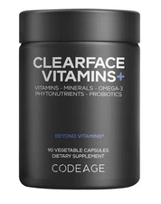 Codeage Clearface Vitamins+ Pantothenic Acid, Niacin Supplement 90 Capsules
