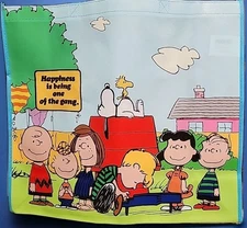 Peanuts Snoopy & Gang XLarge Durable Reuseable Tote Bag 19.5x17