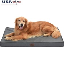 Waterproof Dog Bed Orthopedic Foam Removable Cover Easy Clean Outdoor Indoor New