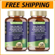 Natural Prostate Formula - 2-Pack Saw Palmetto with Pumpkin Seed & 240 Capsules