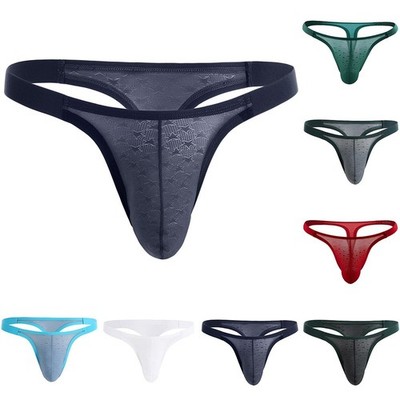 Herren Transparent Niedrig Bund Tanga Slip T Back Style mit Beutel Design