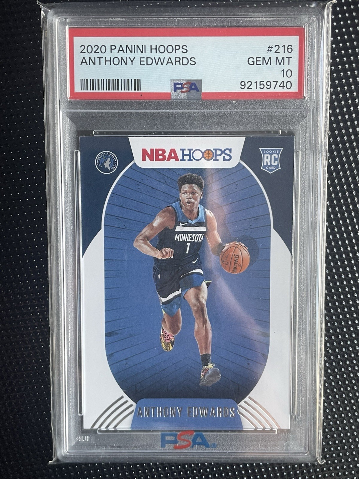 2020-21 Panini NBA HOOPS Anthony Edwards #216 (RC) PSA 10