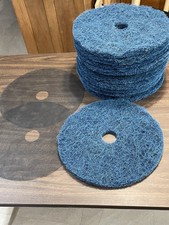 Twelve 12 14  Diameter Blue Floor Scrubbing Buffing Pads