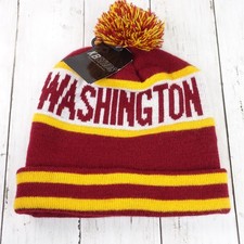 NWT Vintage Washington Redskins NFL Team Knit Hat with Pom-Pom Adult Beanie