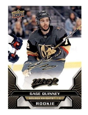 GAGE QUINNEY 2020/21 UD MVP #230 ROOKIE GOLD SCRIPT PARALLEL BF9080