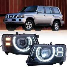 Pair Led Headlights For Nissan Patrol Y61 2005-2022 Hilow Beam Drl Turn Signal Pair Led Headlights For Nissan Patrol Y61 2005-2022 Hilow Beam Drl Turn Signal