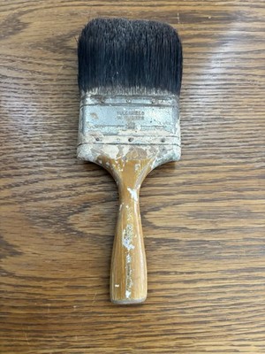 Sherwin Williams Vintage USA Paint Brush # 200 Wood Handle Vulcanized Rubber
