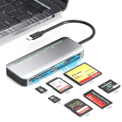 Memory Stick Pro Duo Card Reader, 7 in1 Adapter Slivery - Image 1 of 4