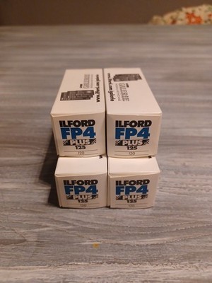 4x Ilford FP4 Plus Black and White Negative 120 Film ISO 125  Expired 04/2006