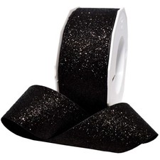 Morex Ribbon Princess Glitter 1.5 inches by 25 Yards, Black 1.5" x 25 Yd