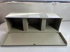 Vintage CASE LOGIC 30 CD Hard Plastic Storage Rack w/Door Wall Mountable White