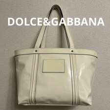 Dolce&Gabbana White Tote Bag Shoulder With Drawstring Stylish Design Functional