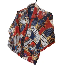 vintage 90's EVR DivRousso Apparel Group 100% Silk Nautical Bomber Jacket XL