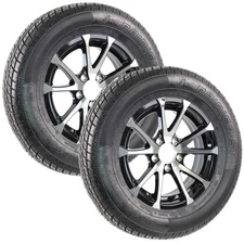 eCustomrim 2-Pk Aluminum 5 Lug Trailer Wheel 145/R12 Radial LRD Tire 12" Black