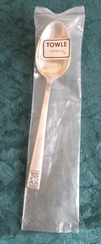 Towle Laureate Sterling Silver Teaspoon in Bag 6 Inches Vintage Scroll and Bead