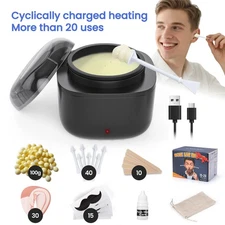 Nose Wax & Ear Hair Removal Kit USB Rapid Heating For Men and Women W/100g Wax