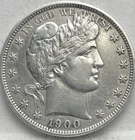 1900-P Barber Half Dollar, AU+, Philadelphia Mint